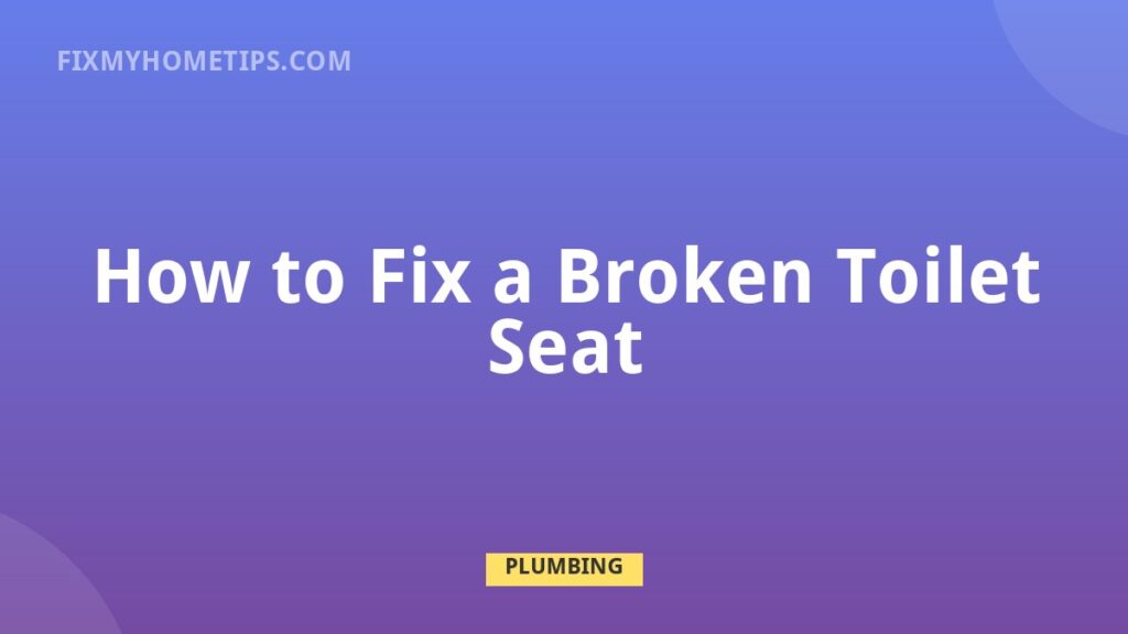 How to Fix a Broken Toilet Seat DIY home repair guide image