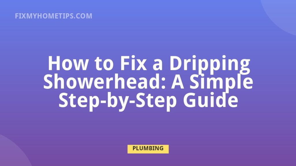 How to Fix a Dripping Showerhead step by step guide DIY home repair guide image