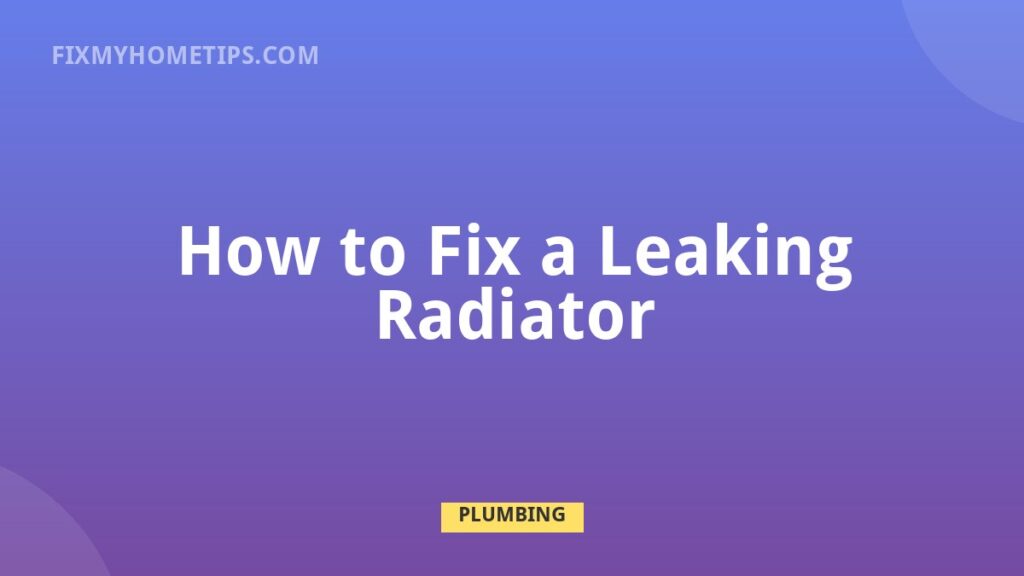 Leaking radiator repair for valve pipe joint or radiator body leak