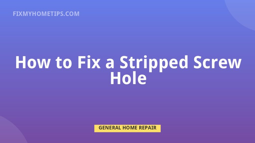 Stripped screw hole repair using toothpicks wood glue or dowel method