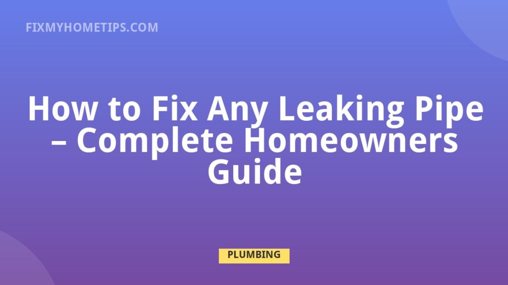 Pipe leak repair using emergency clamp tape or push fit coupling